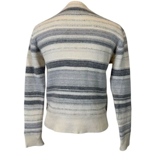 Club Monaco Striped Sweater in Cream and Gray - Picture 3 of 8